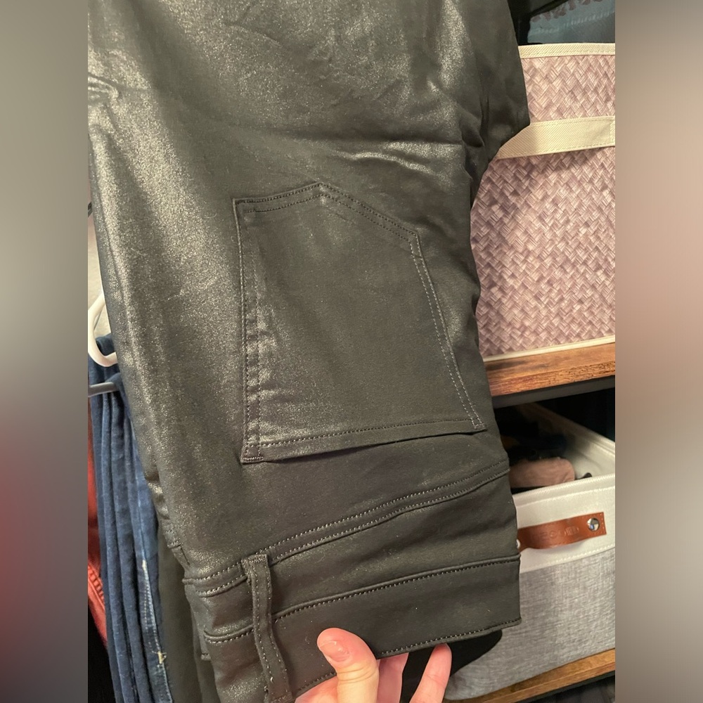 Express faux leather flare pant